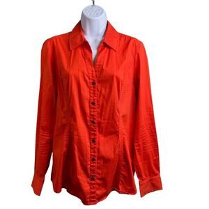 Express Women's Bright Orange The Essential Shirt Size L Y2K Retro Career‎